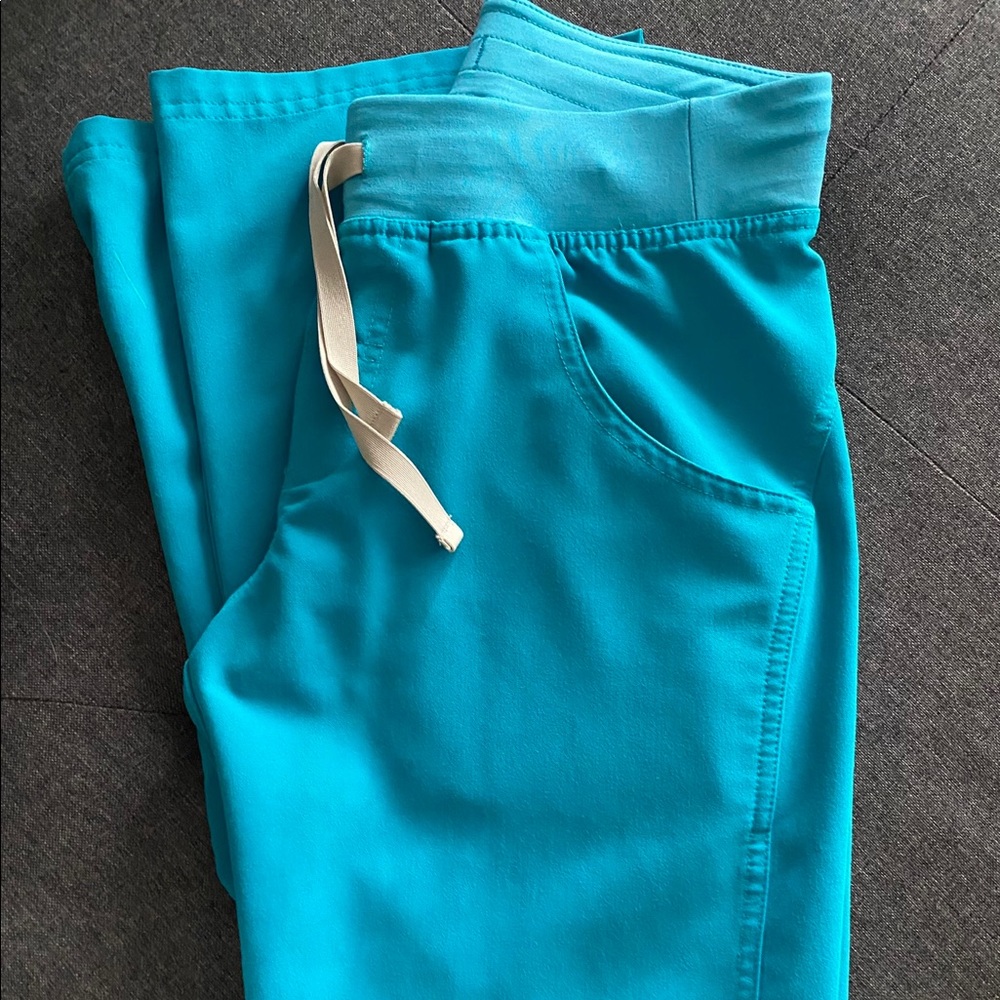 FIGS teal Kade scrub pants, xs